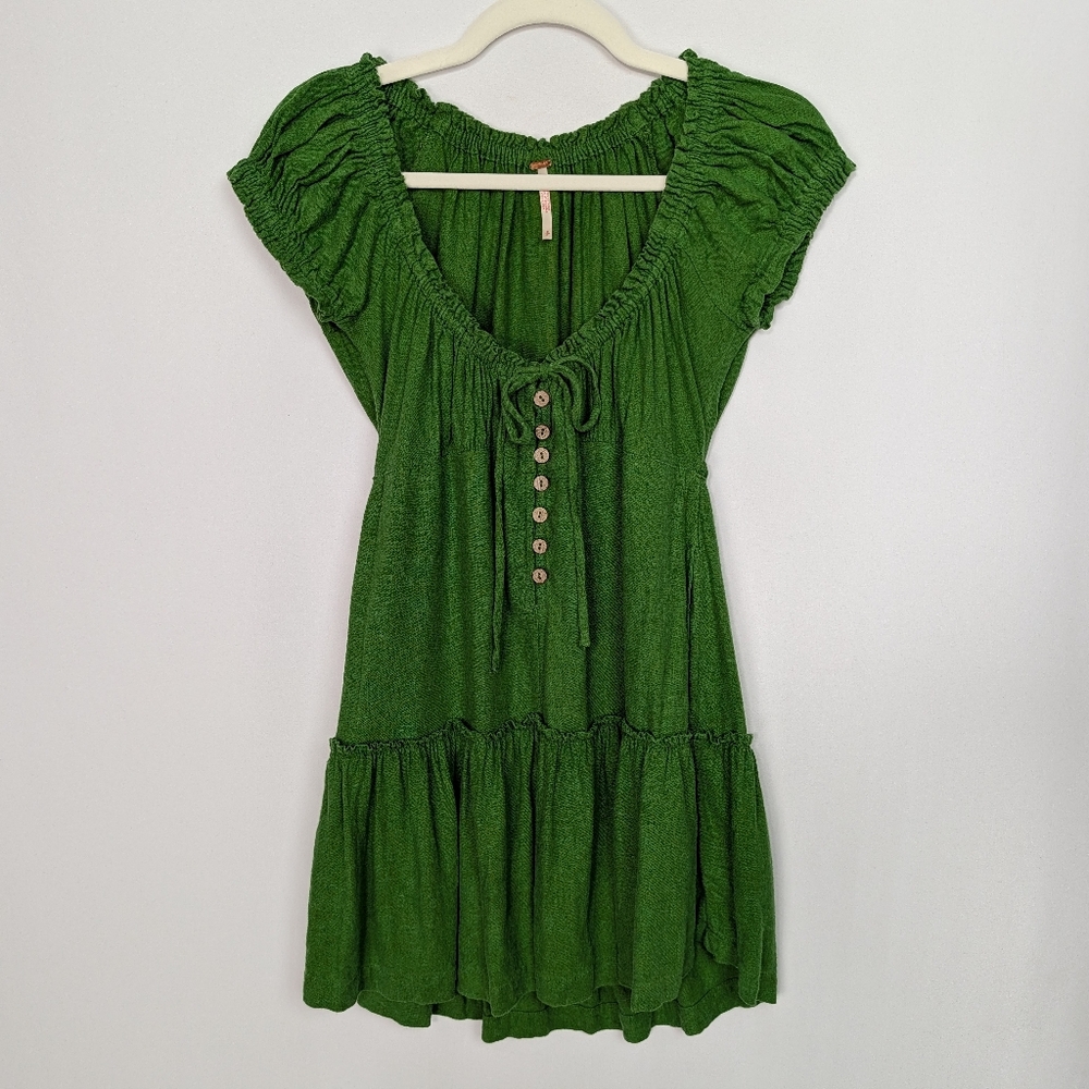 Free People Perri Linen Drop-Waist Mini Dress - Picture 4 of 13